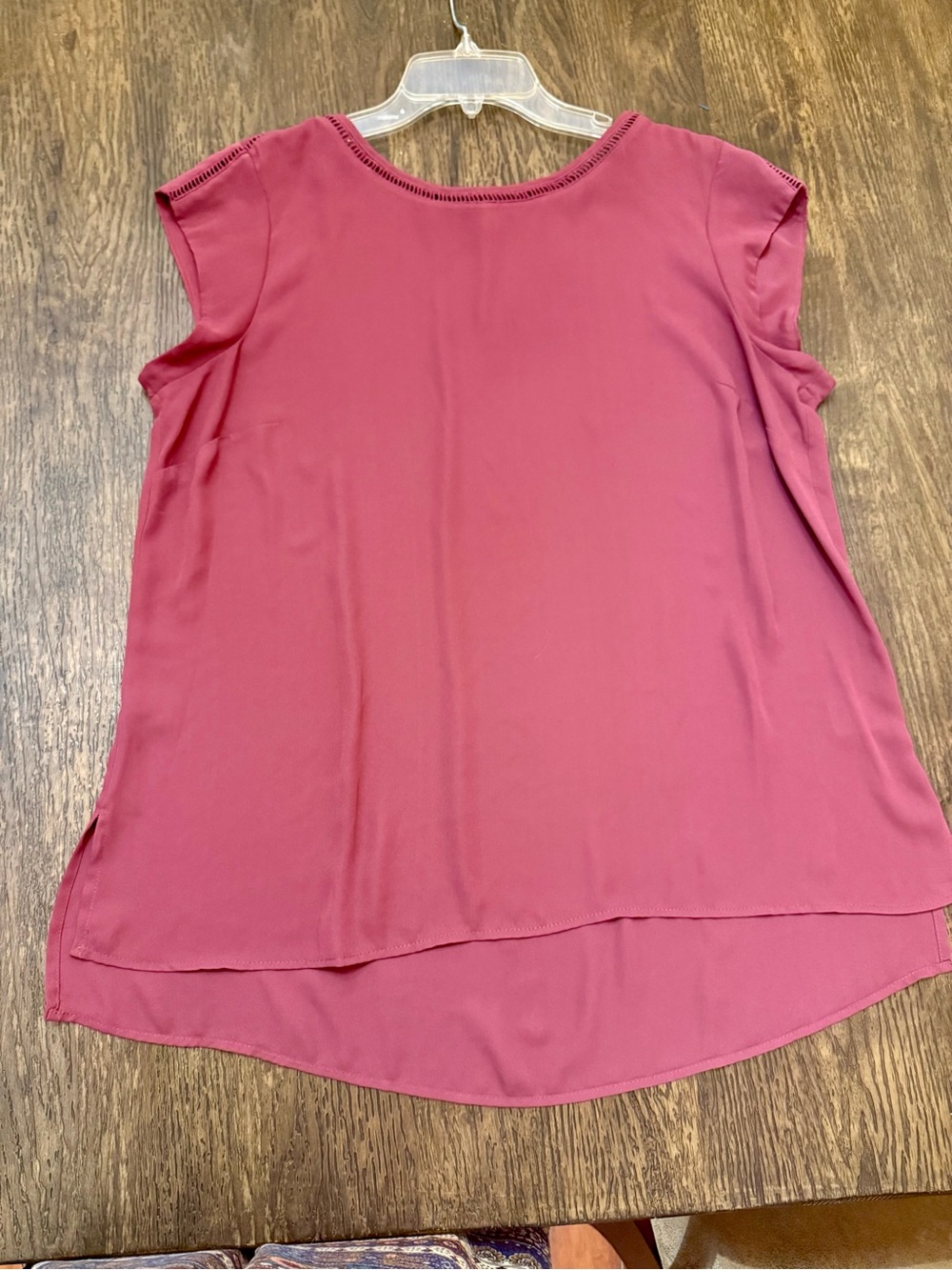 Women’s Cap Sleeve Layered Hem Top - Rose
